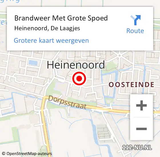 Locatie op kaart van de 112 melding: Brandweer Met Grote Spoed Naar Heinenoord, De Laagjes op 10 september 2020 17:00