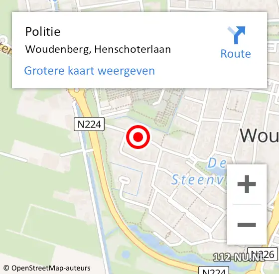 Locatie op kaart van de 112 melding: Politie Woudenberg, Henschoterlaan op 10 september 2020 17:02