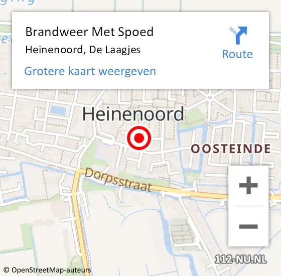 Locatie op kaart van de 112 melding: Brandweer Met Spoed Naar Heinenoord, De Laagjes op 10 september 2020 17:22