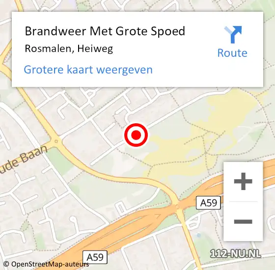 Locatie op kaart van de 112 melding: Brandweer Met Grote Spoed Naar Rosmalen, Heiweg op 10 september 2020 17:29