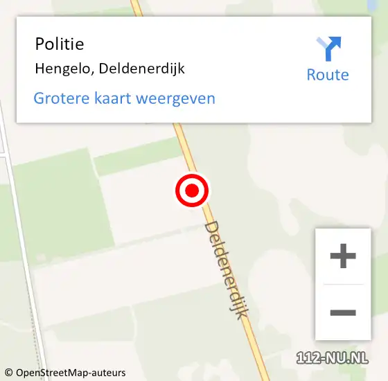 Locatie op kaart van de 112 melding: Politie Hengelo, Deldenerdijk op 10 september 2020 18:58