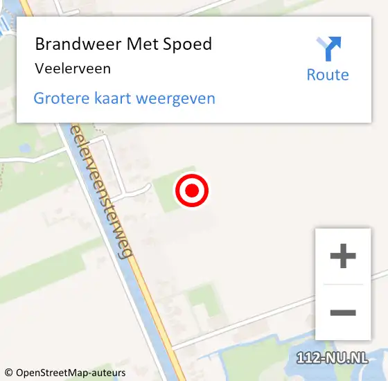 Locatie op kaart van de 112 melding: Brandweer Met Spoed Naar Veelerveen op 10 september 2020 19:05