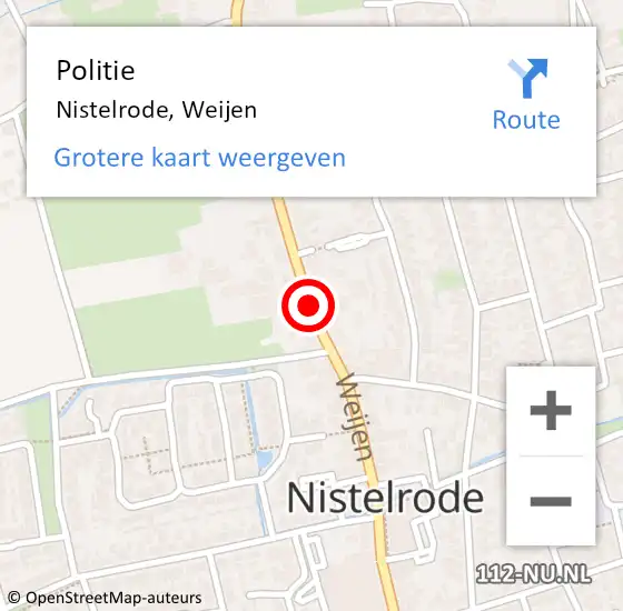 Locatie op kaart van de 112 melding: Politie Nistelrode, Weijen op 10 september 2020 19:24