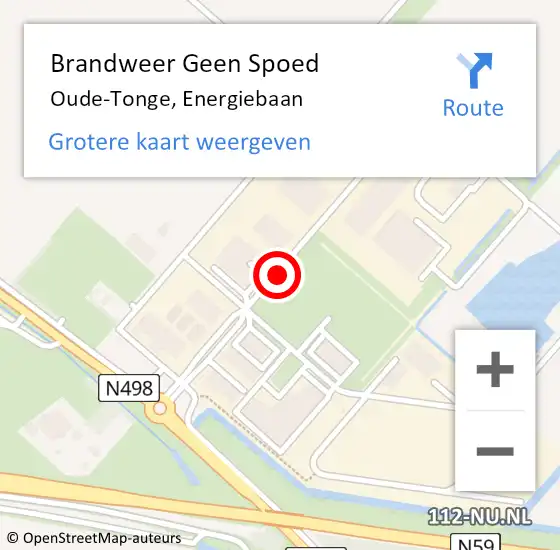 Locatie op kaart van de 112 melding: Brandweer Geen Spoed Naar Oude-Tonge, Energiebaan op 10 september 2020 19:44