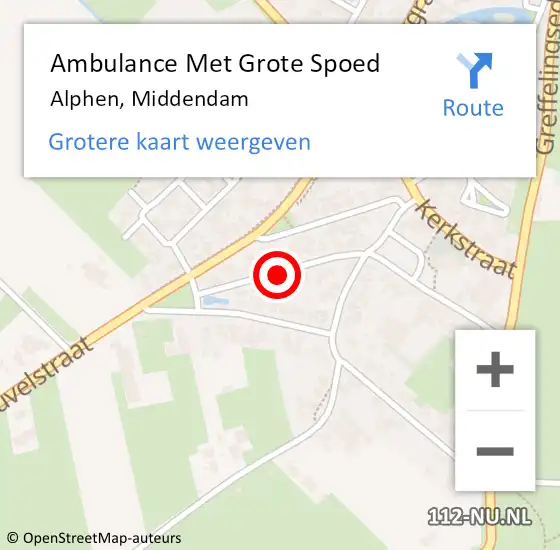 Locatie op kaart van de 112 melding: Ambulance Met Grote Spoed Naar Alphen, Middendam op 10 september 2020 20:33