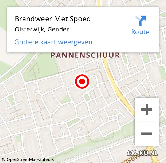 Locatie op kaart van de 112 melding: Brandweer Met Spoed Naar Oisterwijk, Gender op 10 september 2020 22:38