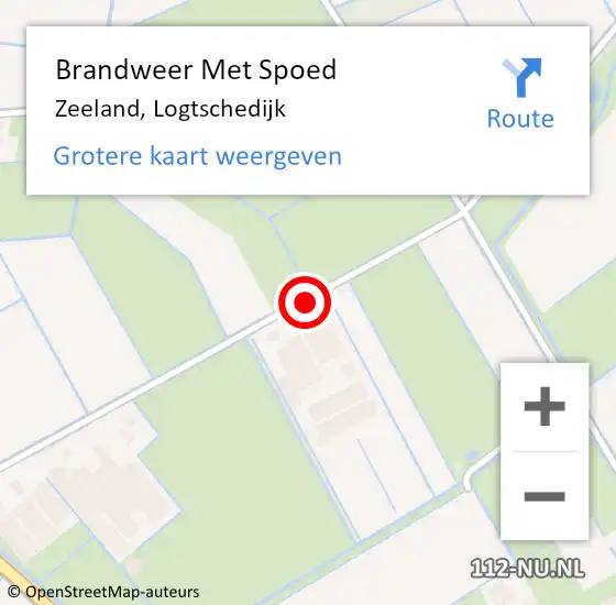 Locatie op kaart van de 112 melding: Brandweer Met Spoed Naar Zeeland, Logtschedijk op 10 september 2020 22:38