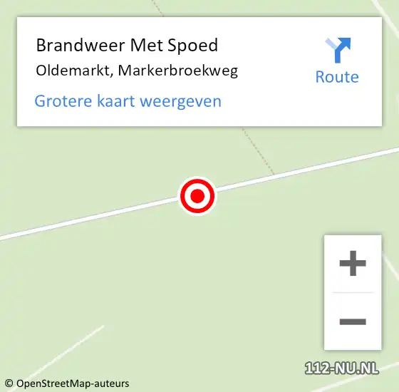 Locatie op kaart van de 112 melding: Brandweer Met Spoed Naar Oldemarkt, Markerbroekweg op 18 mei 2014 16:00