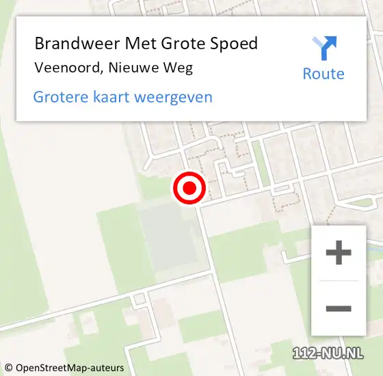 Locatie op kaart van de 112 melding: Brandweer Met Grote Spoed Naar Veenoord, Nieuwe Weg op 11 september 2020 07:21