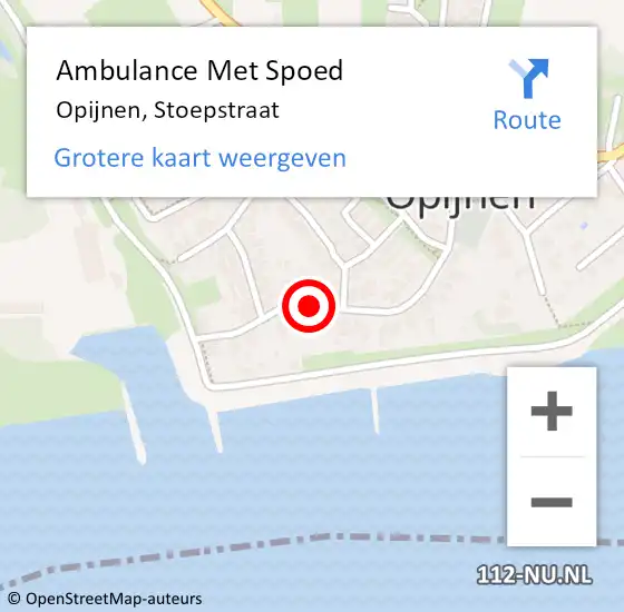 Locatie op kaart van de 112 melding: Ambulance Met Spoed Naar Opijnen, Stoepstraat op 11 september 2020 07:24