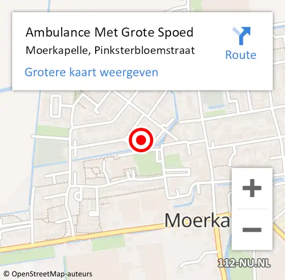 Locatie op kaart van de 112 melding: Ambulance Met Grote Spoed Naar Moerkapelle, Pinksterbloemstraat op 11 september 2020 11:14