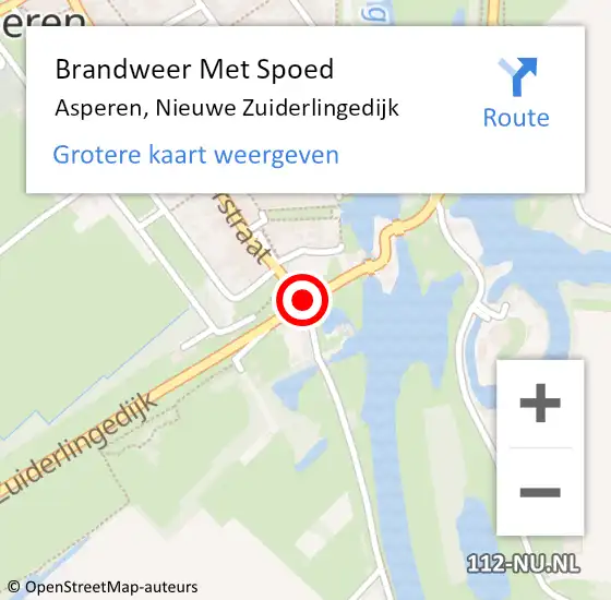 Locatie op kaart van de 112 melding: Brandweer Met Spoed Naar Asperen, Nieuwe Zuiderlingedijk op 11 september 2020 12:08