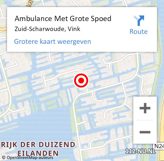 Locatie op kaart van de 112 melding: Ambulance Met Grote Spoed Naar Zuid-Scharwoude, Vink op 18 mei 2014 16:38