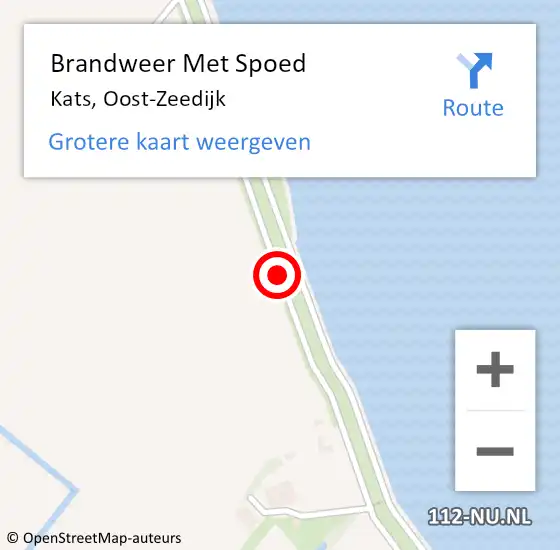 Locatie op kaart van de 112 melding: Brandweer Met Spoed Naar Kats, Oost-Zeedijk op 11 september 2020 14:06