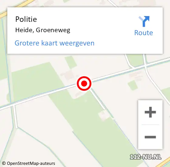 Locatie op kaart van de 112 melding: Politie Heide, Groeneweg op 11 september 2020 14:22