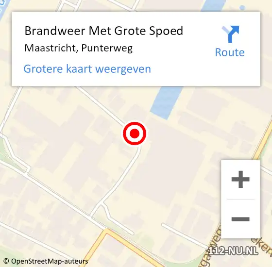 Locatie op kaart van de 112 melding: Brandweer Met Grote Spoed Naar Maastricht, Punterweg op 11 september 2020 14:34
