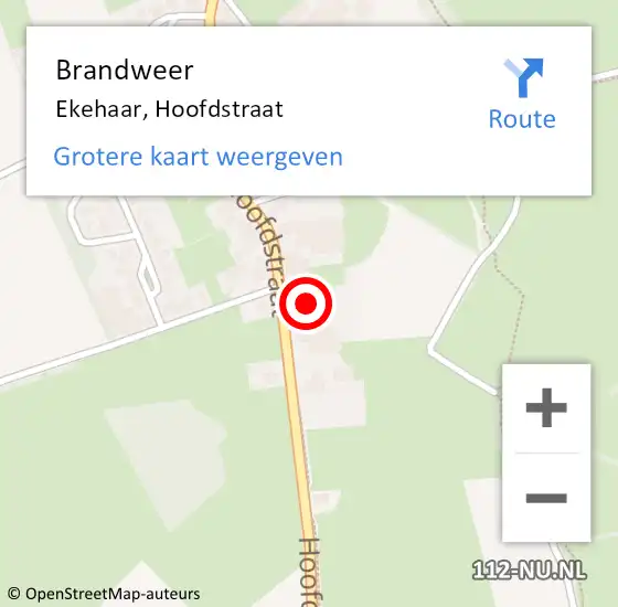 Locatie op kaart van de 112 melding: Brandweer Ekehaar, Hoofdstraat op 18 mei 2014 16:48