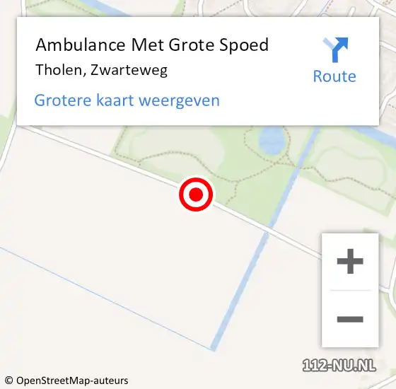 Locatie op kaart van de 112 melding: Ambulance Met Grote Spoed Naar Tholen, Zwarteweg op 18 mei 2014 16:55