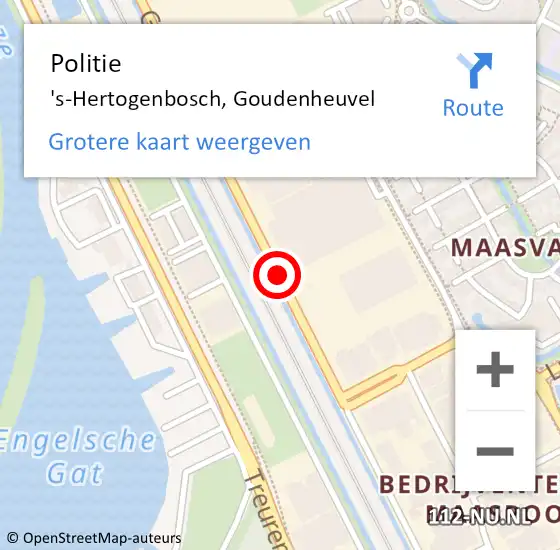 Locatie op kaart van de 112 melding: Politie 's-Hertogenbosch, Goudenheuvel op 18 mei 2014 17:24