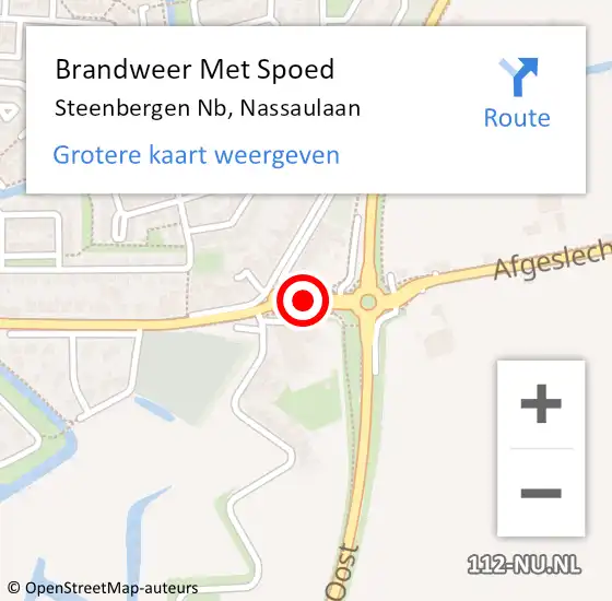 Locatie op kaart van de 112 melding: Brandweer Met Spoed Naar Steenbergen Nb, Nassaulaan op 11 september 2020 20:52