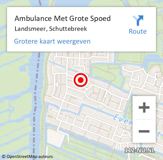 Locatie op kaart van de 112 melding: Ambulance Met Grote Spoed Naar Landsmeer, Schuttebreek op 12 september 2020 10:28