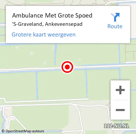 Locatie op kaart van de 112 melding: Ambulance Met Grote Spoed Naar 'S-Graveland, Ankeveensepad op 12 september 2020 10:53