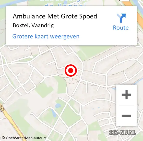 Locatie op kaart van de 112 melding: Ambulance Met Grote Spoed Naar Boxtel, Vaandrig op 18 mei 2014 18:36