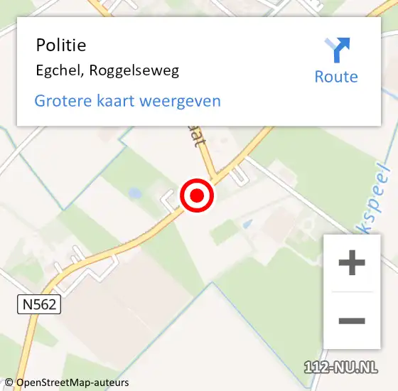Locatie op kaart van de 112 melding: Politie Egchel, Roggelseweg op 12 september 2020 12:43