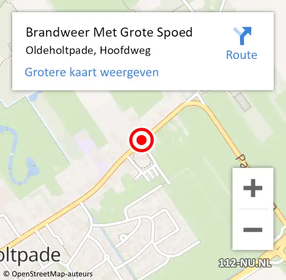 Locatie op kaart van de 112 melding: Brandweer Met Grote Spoed Naar Oldeholtpade, Hoofdweg op 18 mei 2014 18:40