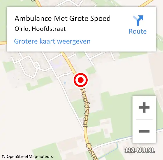 Locatie op kaart van de 112 melding: Ambulance Met Grote Spoed Naar Oirlo, Hoofdstraat op 18 mei 2014 19:03