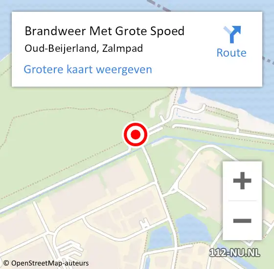 Locatie op kaart van de 112 melding: Brandweer Met Grote Spoed Naar Oud-Beijerland, Zalmpad op 12 september 2020 16:48