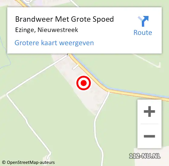 Locatie op kaart van de 112 melding: Brandweer Met Grote Spoed Naar Ezinge, Nieuwestreek op 18 mei 2014 19:24