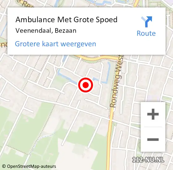 Locatie op kaart van de 112 melding: Ambulance Met Grote Spoed Naar Veenendaal, Bezaan op 18 mei 2014 19:34