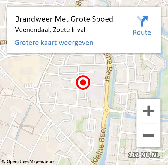 Locatie op kaart van de 112 melding: Brandweer Met Grote Spoed Naar Veenendaal, Zoete Inval op 13 september 2020 07:57