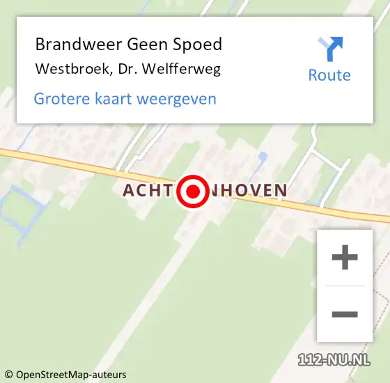 Locatie op kaart van de 112 melding: Brandweer Geen Spoed Naar Westbroek, Dr. Welfferweg op 13 september 2020 09:35