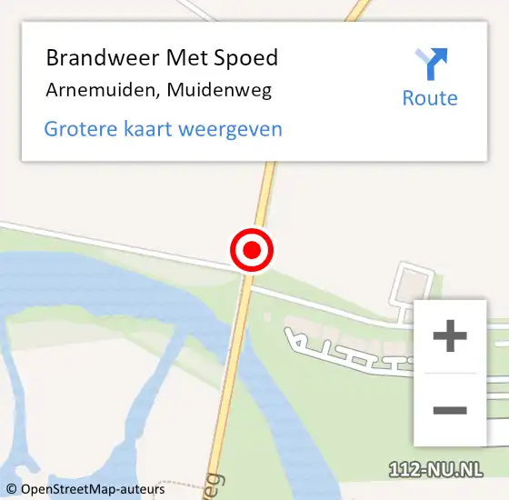 Locatie op kaart van de 112 melding: Brandweer Met Spoed Naar Arnemuiden, Muidenweg op 13 september 2020 12:18