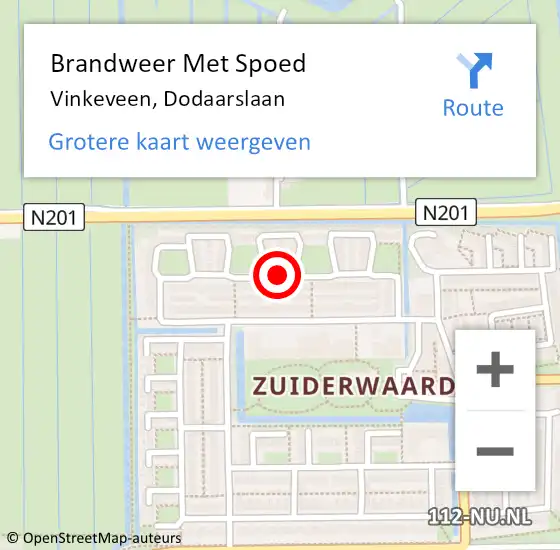 Locatie op kaart van de 112 melding: Brandweer Met Spoed Naar Vinkeveen, Dodaarslaan op 13 september 2020 13:58