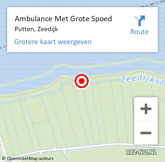 Locatie op kaart van de 112 melding: Ambulance Met Grote Spoed Naar Putten, Zeedijk op 13 september 2020 17:00