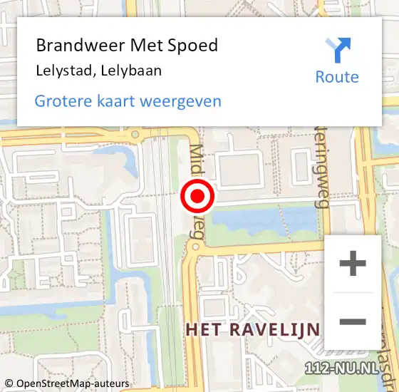 Locatie op kaart van de 112 melding: Brandweer Met Spoed Naar Lelystad, Lelybaan op 13 september 2020 18:04