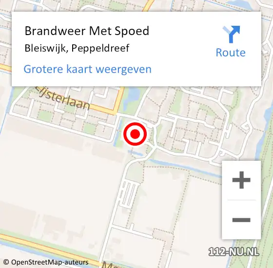 Locatie op kaart van de 112 melding: Brandweer Met Spoed Naar Bleiswijk, Peppeldreef op 13 september 2020 20:45