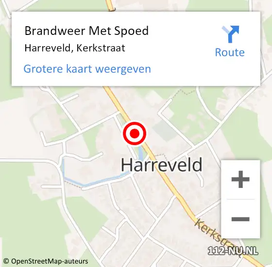 Locatie op kaart van de 112 melding: Brandweer Met Spoed Naar Harreveld, Kerkstraat op 13 september 2020 21:40