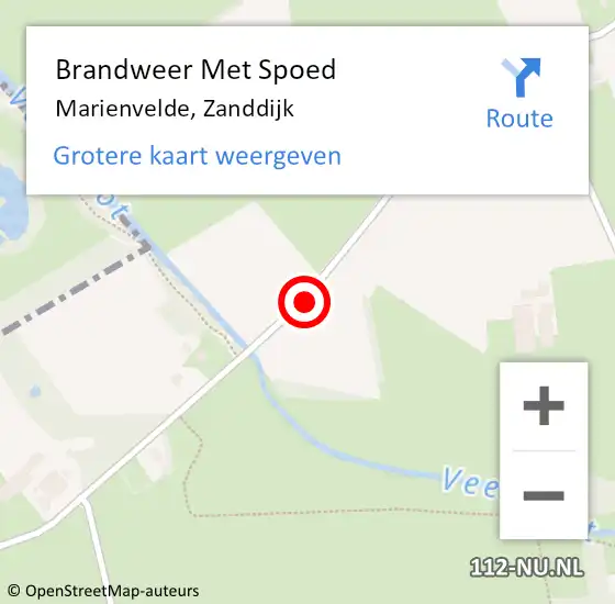Locatie op kaart van de 112 melding: Brandweer Met Spoed Naar Mariënvelde, Zanddijk op 13 september 2020 21:41