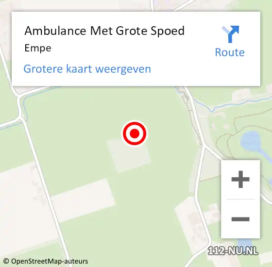 Locatie op kaart van de 112 melding: Ambulance Met Grote Spoed Naar Empe op 13 september 2020 22:53