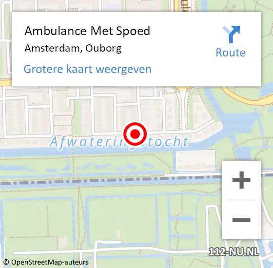 Locatie op kaart van de 112 melding: Ambulance Met Spoed Naar Amsterdam, Ouborg op 14 september 2020 04:30