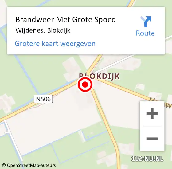 Locatie op kaart van de 112 melding: Brandweer Met Grote Spoed Naar Wijdenes, Blokdijk op 18 mei 2014 22:12