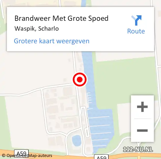 Locatie op kaart van de 112 melding: Brandweer Met Grote Spoed Naar Waspik, Scharlo op 18 mei 2014 22:23