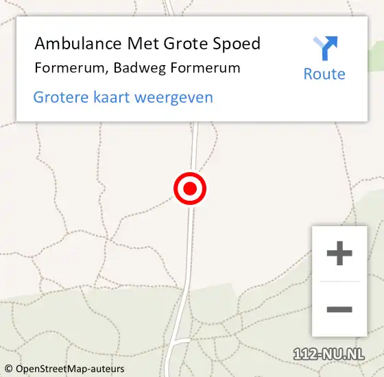 Locatie op kaart van de 112 melding: Ambulance Met Grote Spoed Naar Formerum, Badweg Formerum op 18 mei 2014 22:26