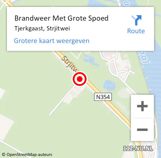 Locatie op kaart van de 112 melding: Brandweer Met Grote Spoed Naar Tjerkgaast, Strjitwei op 14 september 2020 09:12