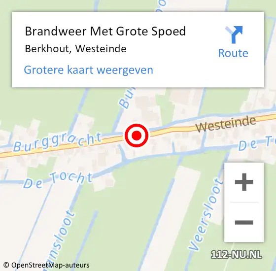 Locatie op kaart van de 112 melding: Brandweer Met Grote Spoed Naar Berkhout, Westeinde op 14 september 2020 09:44