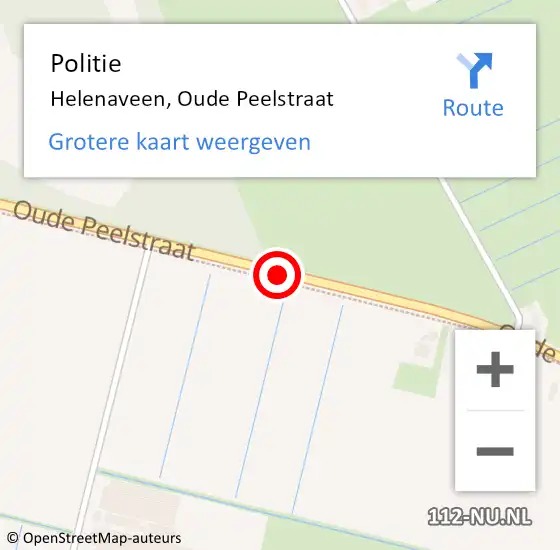 Locatie op kaart van de 112 melding: Politie Helenaveen, Oude Peelstraat op 14 september 2020 10:16